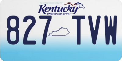 KY license plate 827TVW
