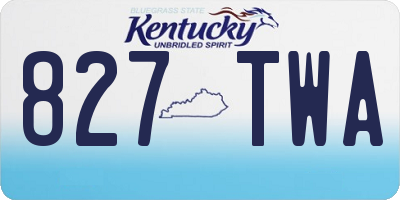 KY license plate 827TWA