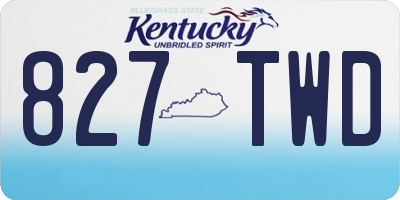 KY license plate 827TWD