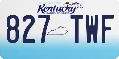 KY license plate 827TWF