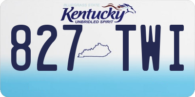 KY license plate 827TWI