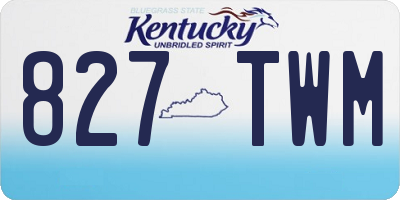 KY license plate 827TWM