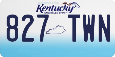 KY license plate 827TWN