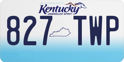 KY license plate 827TWP