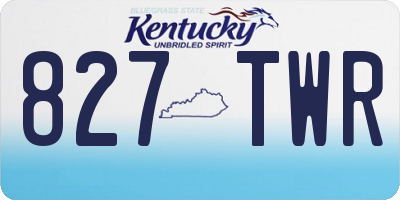 KY license plate 827TWR