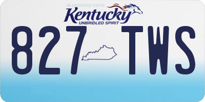 KY license plate 827TWS