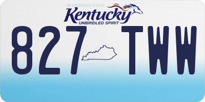 KY license plate 827TWW