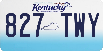 KY license plate 827TWY