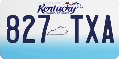 KY license plate 827TXA