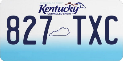 KY license plate 827TXC