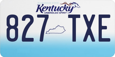 KY license plate 827TXE