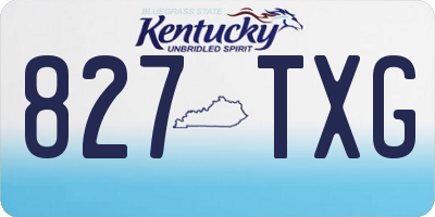 KY license plate 827TXG