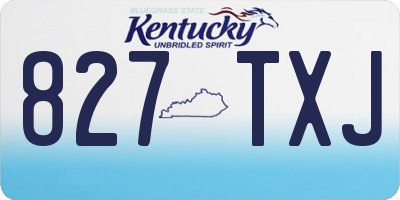 KY license plate 827TXJ