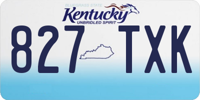 KY license plate 827TXK