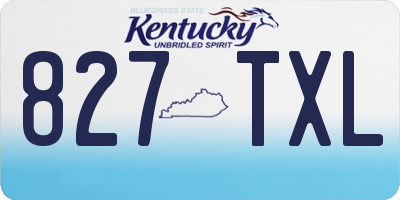 KY license plate 827TXL
