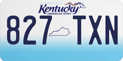 KY license plate 827TXN