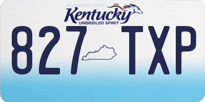 KY license plate 827TXP