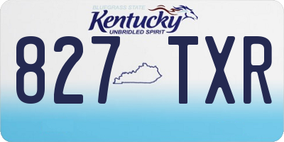 KY license plate 827TXR