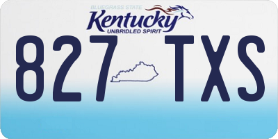 KY license plate 827TXS
