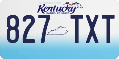 KY license plate 827TXT