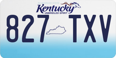 KY license plate 827TXV