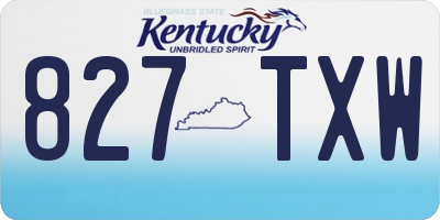KY license plate 827TXW