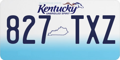 KY license plate 827TXZ
