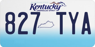 KY license plate 827TYA