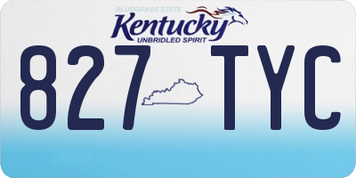 KY license plate 827TYC