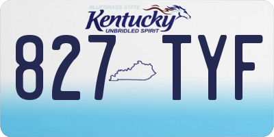 KY license plate 827TYF