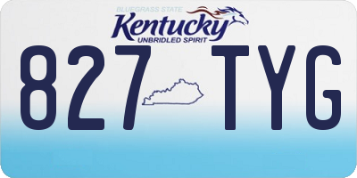 KY license plate 827TYG