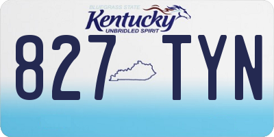KY license plate 827TYN