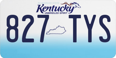 KY license plate 827TYS