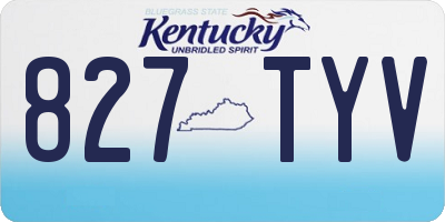 KY license plate 827TYV