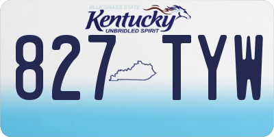 KY license plate 827TYW