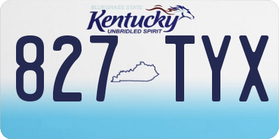 KY license plate 827TYX