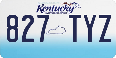 KY license plate 827TYZ