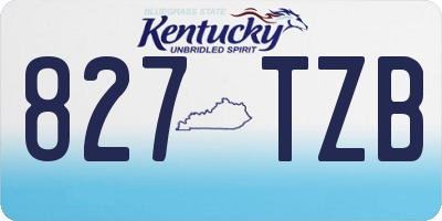 KY license plate 827TZB