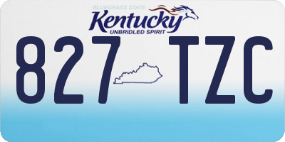 KY license plate 827TZC