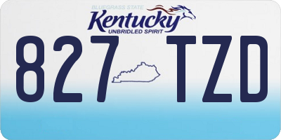 KY license plate 827TZD