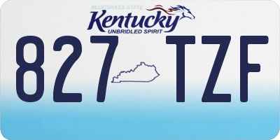 KY license plate 827TZF