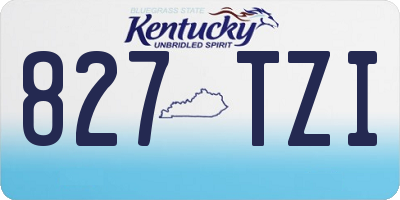 KY license plate 827TZI