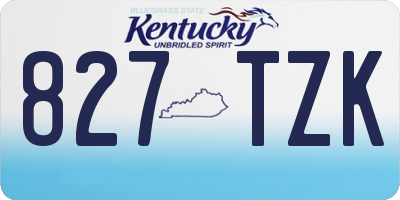 KY license plate 827TZK