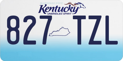 KY license plate 827TZL