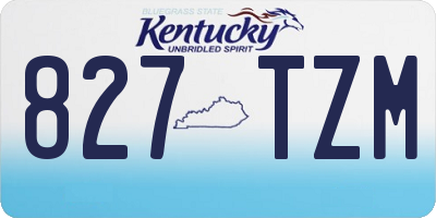 KY license plate 827TZM