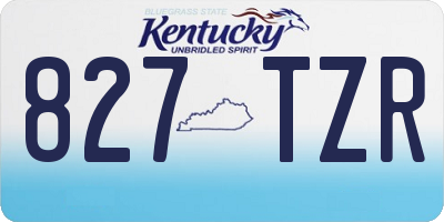 KY license plate 827TZR