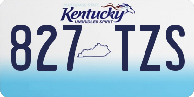 KY license plate 827TZS
