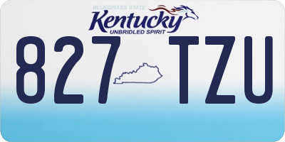 KY license plate 827TZU