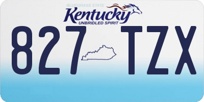 KY license plate 827TZX