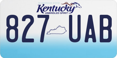 KY license plate 827UAB